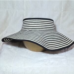 Wide Brim Striped Sun Hat women's adjustable resortwear cruisewear beach